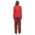 thumbnail image 2 of Casual Nights Women's Jersey Knit Long-Sleeve Top and Mircro Fleece Bottom Pajama Set - #1 Red Buffalo Snowflake, 2 of 4