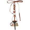 thumbnail image 3 of STAUD Womens Nicola Gladiator Leather Strappy Gladiator Sandals, 3 of 5