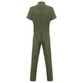 thumbnail image 4 of YONGHS Men's Short-Sleeve Twill Coverall Mechanics Workwear Jumpsuits Flex Overalls Speedsuit Army Green 3XL, 4 of 7