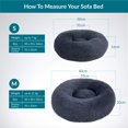 thumbnail image 2 of Cama para gatos grande 60 cm JM Donut gris oscuro lavable antideslizante, 2 of 5