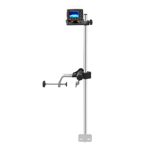 360° Adjustable Universal Portable Transducer Bracket with Fishfinder Mount Aluminum Alloy, Nylon Silver, Black 12*80cm 1kg/2.2 lbs