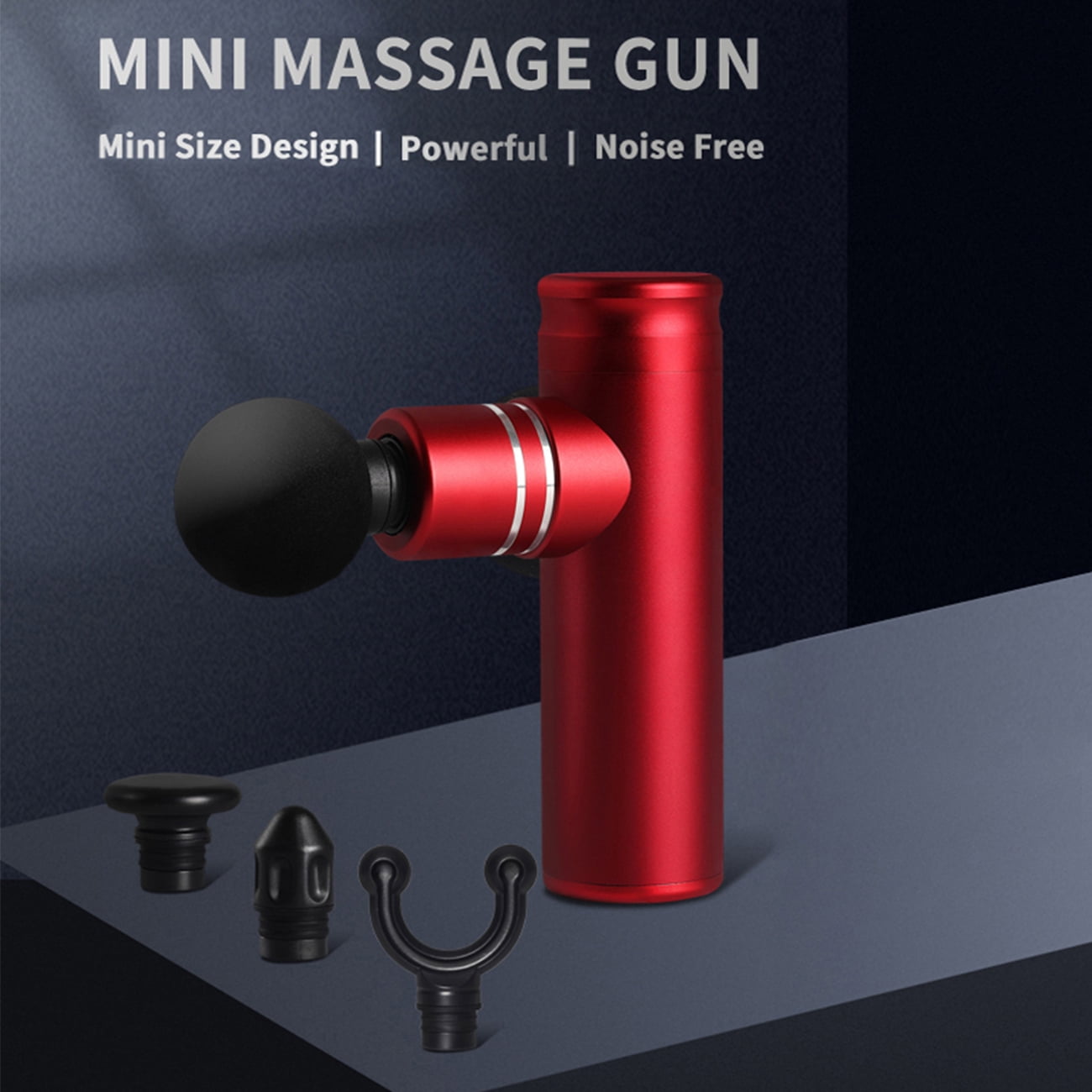 Dawot Red Muscle Massage Percussive Gun Deep Tissue with 3 Adjustable Speeds and 4 Heads, Portable Relaxation Muscle Massager for Office Gym Home