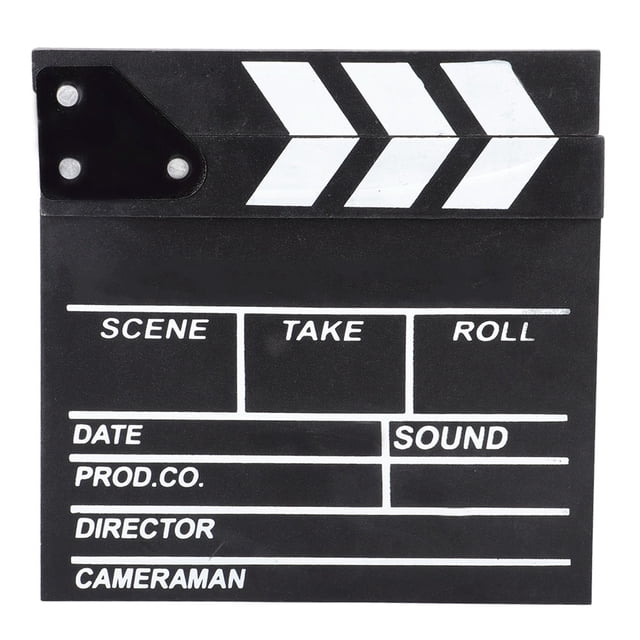Tablilla Clap Board Película Acción Corte Fotografía Prop Decoración del ornamento del hogar (negro)