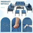 thumbnail image 4 of YODOLLA 7-Piece Aluminum Outdoor Patio Furniture Set, Blue All-Weather Wicker Sectional Sofa Conversation Set, 4 of 8