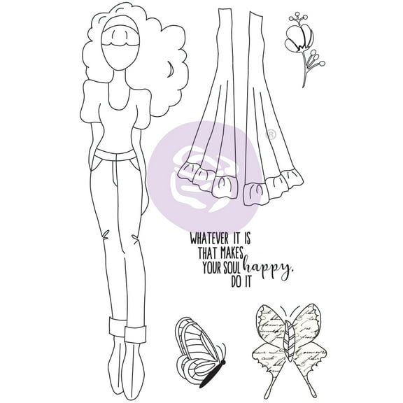 Prima Marketing Julie Nutting Mixed Media Cling Rubber Stamp-Fiona
