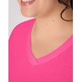 thumbnail image 4 of Hanes Just My Size Cotton Jersey Short Sleeve V-Neck T-Shirt (Plus ) Amaranth 3X Women's, 4 of 5