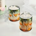 thumbnail image 2 of Yayeee 4 Pack Qtip Holder Bathroom Cotton Swab Canister with Lid Clear Dispenser Set, Mid Century Glasses, 2 of 6