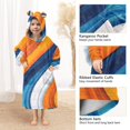 thumbnail image 3 of FORMRS Wearable Blanket Hoodie with Sleeves for Kids Cozy Flannel Sweatshirt, Orange Abstract Wavy, 3 of 7