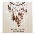 thumbnail image 3 of Ambesonne Bohemian Shower Curtain, Never Stop Dreaming Item, 69"Wx84"L, Beige and Brown, 3 of 3