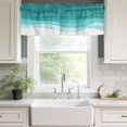 thumbnail image 3 of Ombre Turquoise Waves Rod Pocket Curtain Valance, Abstract Art Gradient Modern Farmhouse Window Valance for Living Room, Bedroom, Kitchen 42"W x 12"L, 3 of 9