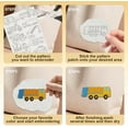 thumbnail image 4 of 1set 4 Sheets 11.6x8.2 Inch Stick and Stitch Embroidery Patterns Non-woven Fabrics Water Soluble Embroidery Stabilizers Vehicle 297x210mmm, 4 of 7