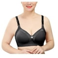 thumbnail image 2 of Yyeselk Bra for Womens Wireless Comfort Push Up Brassiere Sexy Breathable Full Coverage Bras No Underwire Bra Everyday Bra for Older Women Black 44, 2 of 3