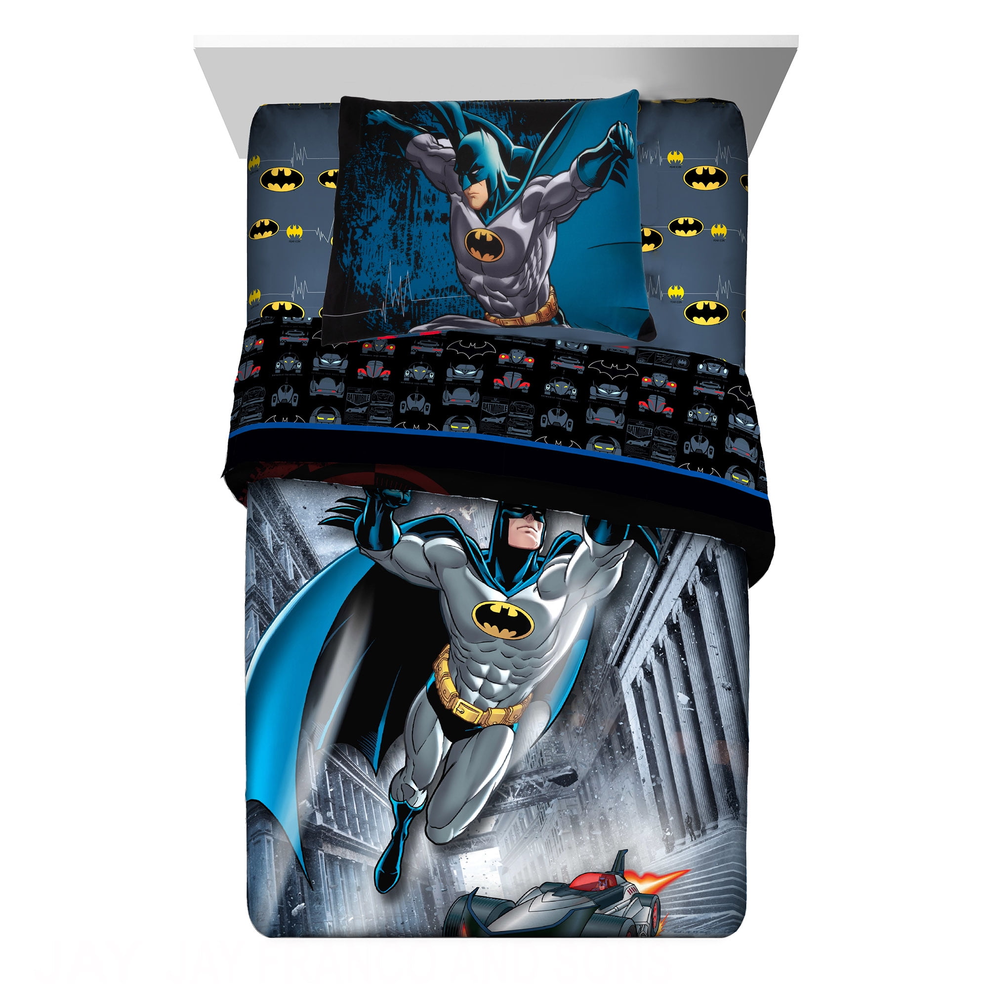Kids Twin Size Batman Bedding Set 4 Piece Bedroom Comforter Sheets Pillowcase 