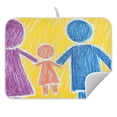 thumbnail image 3 of Children Doodle Family Dish Drying Mat for Kitchen, Quick Drying Absorbent Soft Durable 18 x 24", 3 of 10