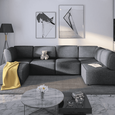 Mjkone Sectional Couch/Futon Sofa Bed, Variable Modular Oversized Couch, U/L Shaped Couch and Queen Sleeper Sofa, Convertible Sofa Set for Living Room, Furniture for Living Room