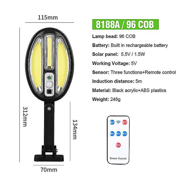 Luz solar al aire libre del sensor de las luces con 3 modos Lámpara de pared accionada solar impermeable de la iluminación granangular ShuxiuWang 9024735545002