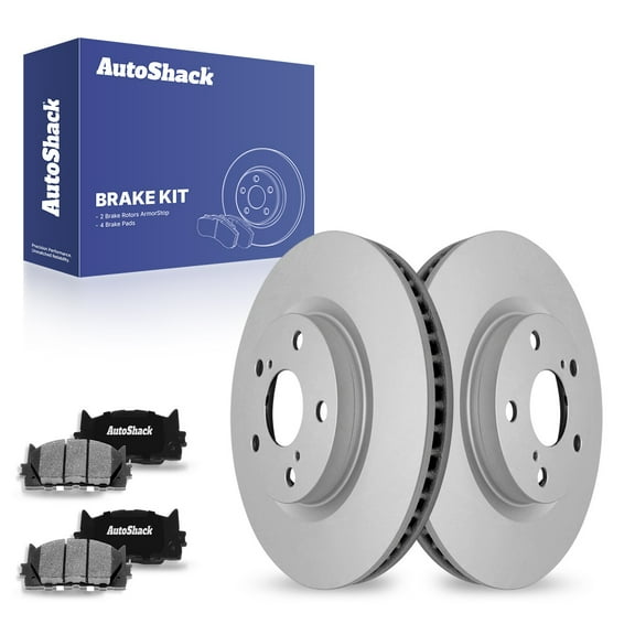 AutoShack 11.65" (296 mm) Front Vented Brake Rotors Coated   Ceramic Brake Pads | Replacement for 2007-2017 Toyota Camry 2007-2018 Lexus ES350 2008-2018 Toyota Avalon | 6-PC Brake Kit | ArmorStop