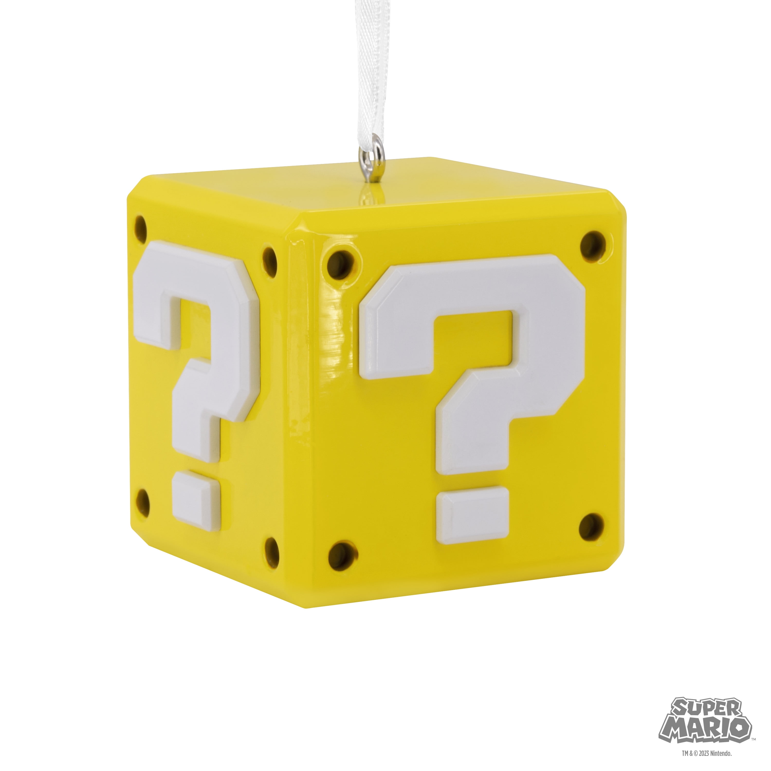 Hallmark Nintendo Super Mario Question Block Premium Metal Ornament, 0.28lbs