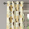 thumbnail image 3 of Ambesonne Abstract Grommet Curtain, Lady Silhouette Leafy Art, 50"x60", Ivory Pale Mustard, 3 of 5