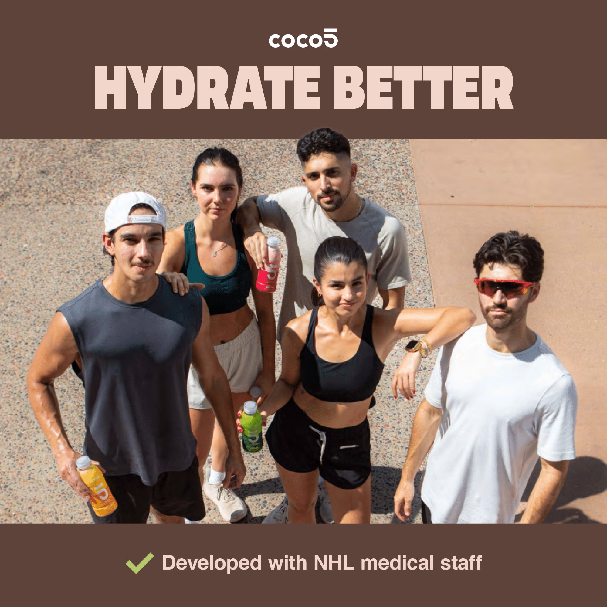 COCO5 Original Coconut Water, Pure Active Hydration with 5 Electrolytes, 50% Less Sugar, Caffeine Free, Vegan, 16.9 oz, 12 Count