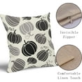 thumbnail image 4 of Fall Black Grey Gray Pumpkin Pillow Covers 16x16 Set of 2 Autumn Themed Thanksgiving Cream Print Decorative Throw Pillows Outdoor PillowCase Farmhouse Linen Cushion Case Decor for Home Sofa Couch Bed, 4 of 6
