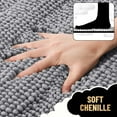 thumbnail image 2 of Thick Bathroom Rugs 30x20, Extra Soft Absorbent Chenille Striped Bath Rugs, Rubber Backing, Machine Wash Dry, Bath Mats for Bathroom Floor, Tub and Shower, Home Decor Accessories, Grey, 2 of 4