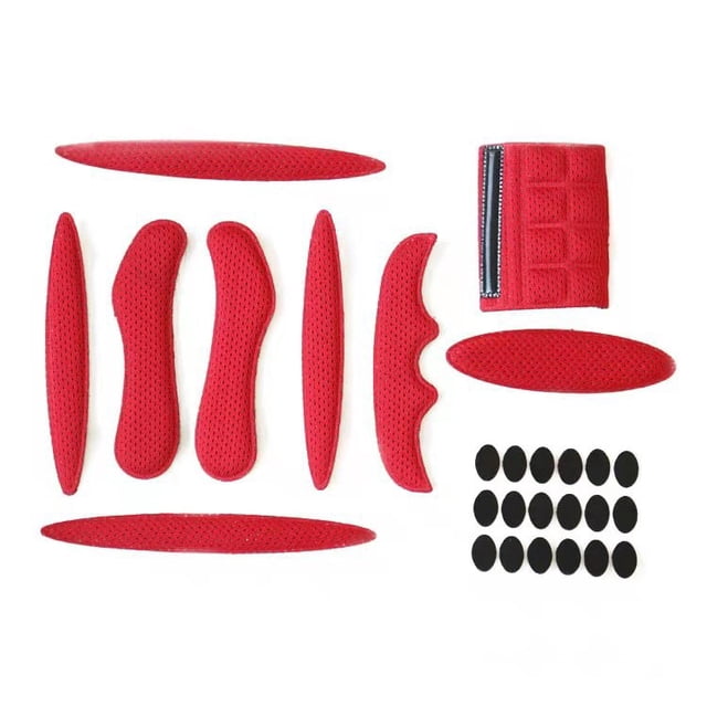 2 Sets Cycling Helmet Inner Pads Protection Foam Kit Sealed Lining Sponge for Bicycle Electric Motorcycle Accessories, RedRed