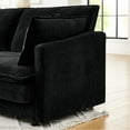 thumbnail image 3 of L-shaped Convertible With , 4 Seater In Black Towel Fabric Sectional For Living Room, 3 of 6
