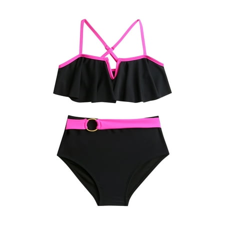 

Family Picture Outfits Parent Child Swimsuit Fashion Printed Split Swimsuit Bikini Daughter Swimsuit Set Friends Party Casual Family Matching Pajamas Black 6 Years - 8 Years