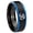 Black And Blue Step Edge, variant on Ohm Design Om Yoga Dome Gold Plated Tungsten Men Ring 10MM