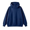 thumbnail image 7 of Hurxie Women's Lightweight Hoodies Full Zip Up Oversized Sweatshirts with Pockets Long Sleeve Thin Casual Hooded Jackets Navy,3XL, 7 of 7