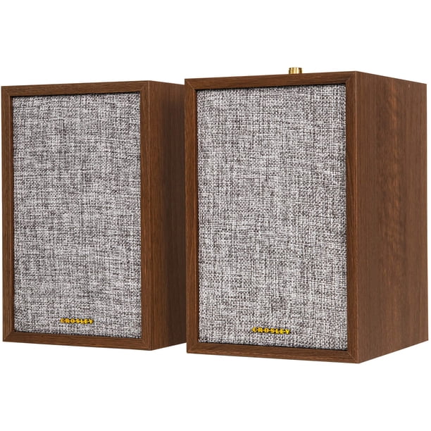 Crosley S200A-WA 4 Active Powered Bluetooth Stereo Speakers with Optical, USB, and Aux Connections, Walnut
