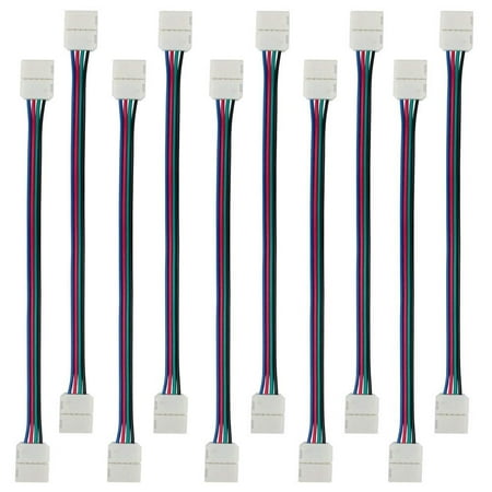 

Alueeu 10PCS 5050 light strip cable5050 Wide Connector 10 RGB 4 LED Conductor mm to