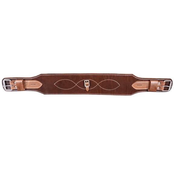 Hilason Western Flank Cinch With Connector Strap Stainless Steel Fitting Chocolate