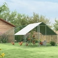 thumbnail image 3 of PawHut Galvanized Metal Chicken Coop Walk-in Enclosure w/ Cover for Outdoor, 3 of 10