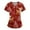 Deep Red, variant on HAJWOH Christmas Scrub Tops for Women Christmas Tree Graphics Short Sleeve Nursing Uniforms Funny V-Neck Stretchy Medical Scrub Shirts with Pocket Deep Red XXL