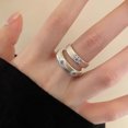 thumbnail image 6 of Womens Copper Cross Ring With Blue Diamond Accent Electroplated Elegant Adjustable Opening Fashion Jewelry Gift, 6 of 6