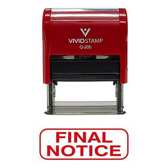 Precision and Convenience: Vivid Stamp Final Notice Office Self-Inking Office Rubber Stamp (Red) - Medium