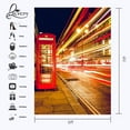 thumbnail image 3 of ABPHOTO Polyester 5x7ft London Night Streets View Photo Background Red Phone Booth Backdrop Photography Studio Backdrop Props Wall, 3 of 5