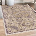 thumbnail image 1 of Vintage Decorative Rug, Weathered Look Abstract Square Details Retro Ethnic Themed Ornament, Quality Carpet for Bedroom Dorm and Living Room, 6 Sizes, Ecru Mustard and Quartz, by Ambesonne, 1 of 4