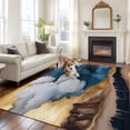 thumbnail image 2 of 6'x9' Area Rugs, Navy Blue Yellow Indoor Outdoor Area Rug for Living Room Bedroom, Art Abstract Vintage Modern Washable Bathroom Rugs Kitchen Floor Carpet Mats Home Decor Aesthetic, 2 of 8