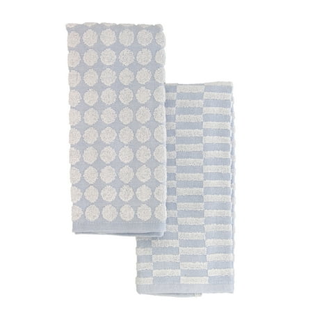 Cuisinart 100% Cotton Kitchen Hand Towels, 2pk, 16" x 27", Light Blue