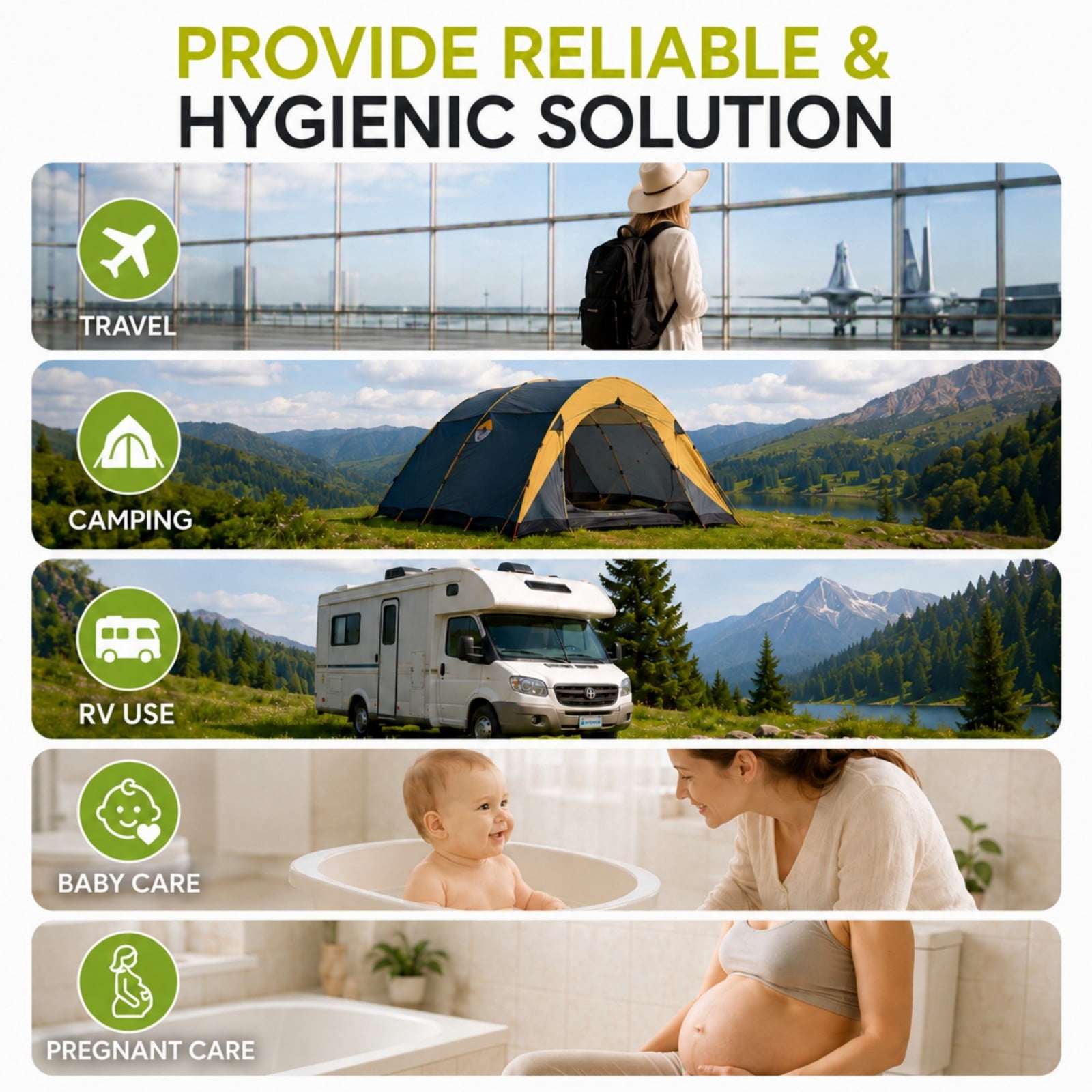 DAEX Portable Bidet for Travel-Electric High Pressure Rechargeable Personal Hygiene Sprayer 2.5L Bottle