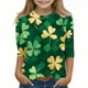 thumbnail image 1 of Blusas y camisas de manga larga y cuello redondo para niños, tallas medianas y grandes, informales, con estampado de San Patricio, mangas a ochos y cuello redondo, camisetas para niños., 1 of 5