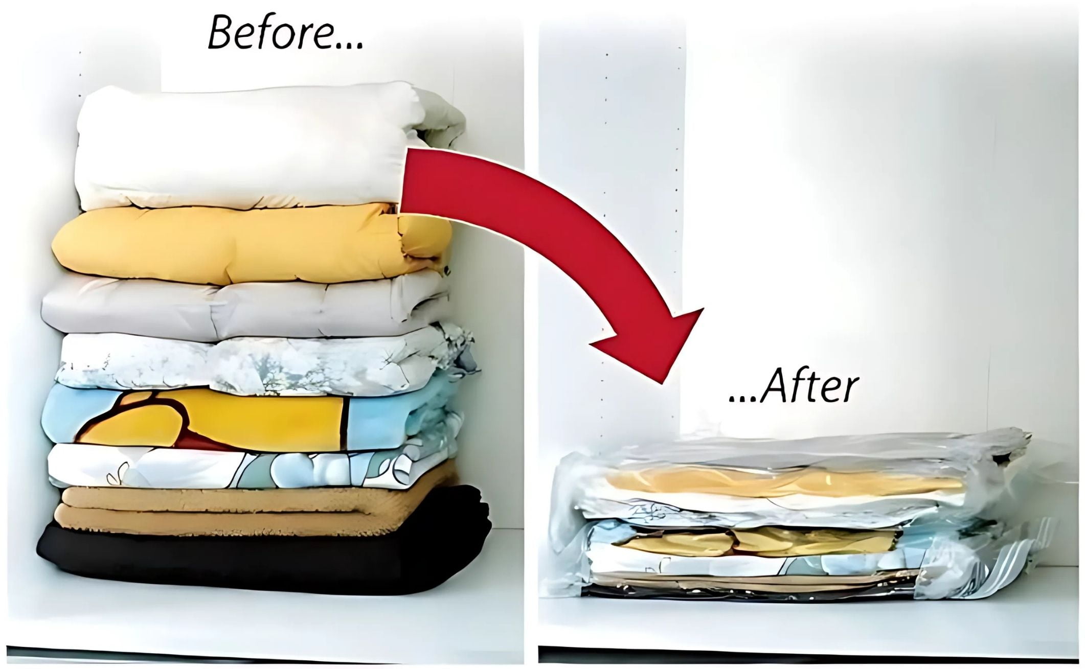 QQbed Vacuum Storage Bags Space Saver for Clothes and Bedding, 40 x 52 in, Jumbo, 6 Pack