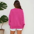 thumbnail image 6 of Casual Split Hem Long Sleeve Sweatshirt For Women Round Neck Oversized Drop Shoulder Pullover Top Multiple Colors, 6 of 8