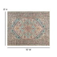 thumbnail image 5 of BizChair Distressed Vintage Medallion Area Rug - 8' x 10' - Blue Multi Polyester, 5 of 7