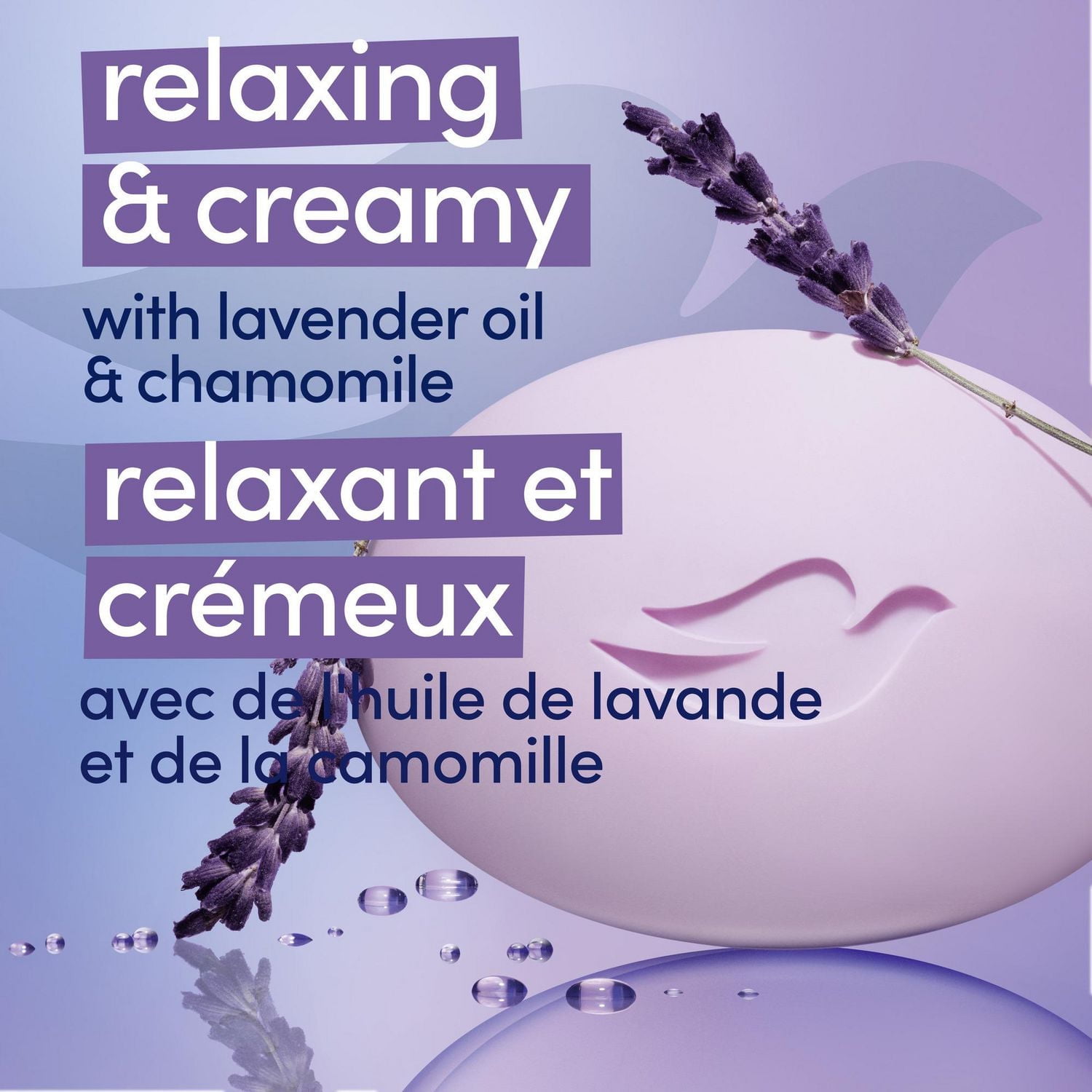 Dove Beauty Bar Soap for moisturized Skin, Relaxing Lavender Oil & Chamomile Calms dry Skin, 106g (Pack of 6)