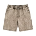 thumbnail image 5 of Vintage Washed Shorts for Men Summer Elastic Waist Wide Straight Leg Distressed Loose Knee Length Shorts with Pockets, 5 of 5
