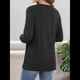 thumbnail image 4 of Blusas Tipo Túnica de Larga para Mujer, con Cuello en V, Botones y Ribete Suave, Informales y Holgadas Negro M, 4 of 7